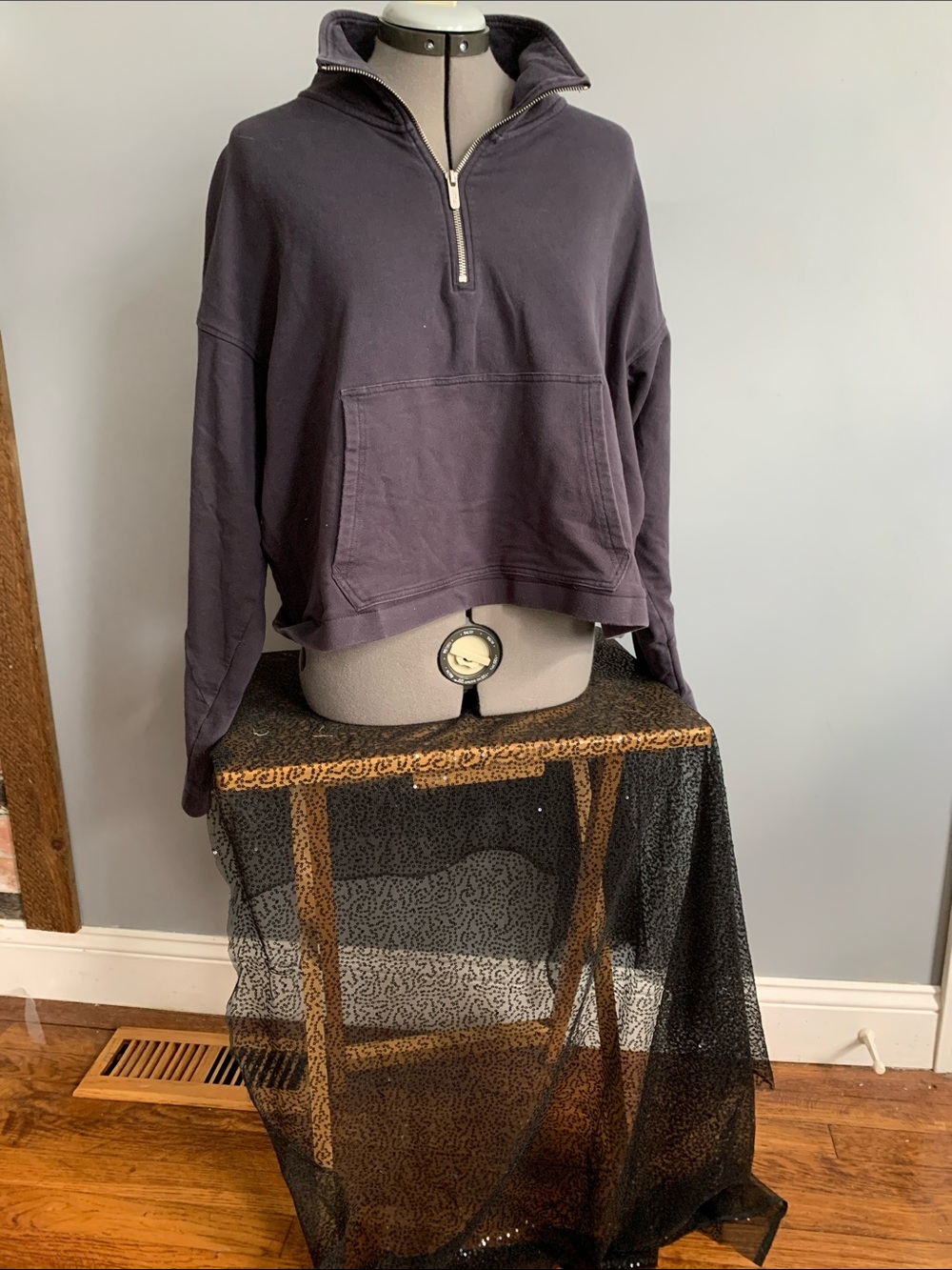 FLX  Half-Zip Pullover Sweatshirt - Eggplant 1x